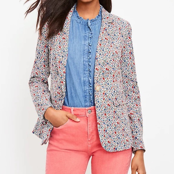 LOFT Jackets & Blazers - Loft Floral Long Modern Blazer